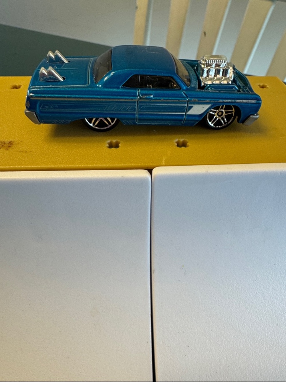 Blue Die-Cast Toy Lowrider Car for Kids